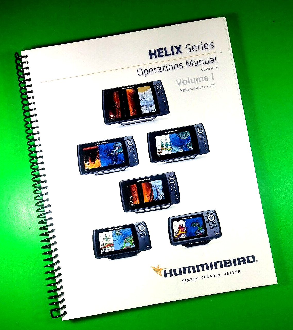 Owners Manual for Humminbird Helix Series, 348 Pages With Clear Covers!
