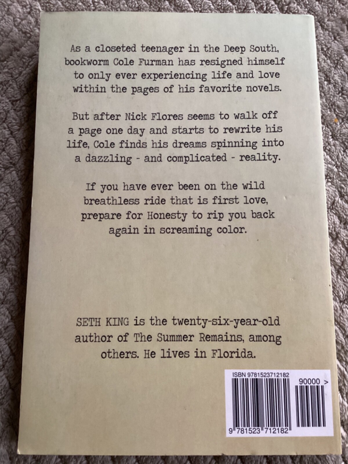 *Signed* Honesty by Seth King (2016, Trade Paperback) LGBT Gay Romance 1st Love