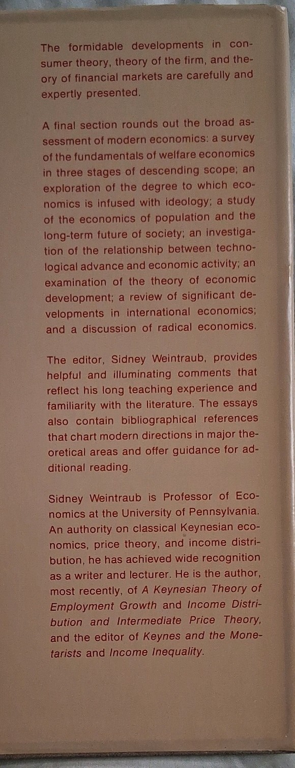Modern Economic Thought Sidney Weintraub Hardcover/DJ 1977 Univ. of Pennsylvania