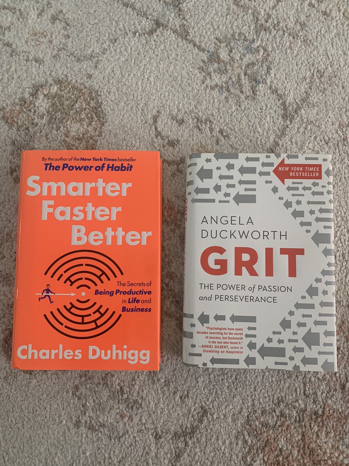 Book Package: Angela Duckworth Grit And Charles Duhigg Smarter Faster Better