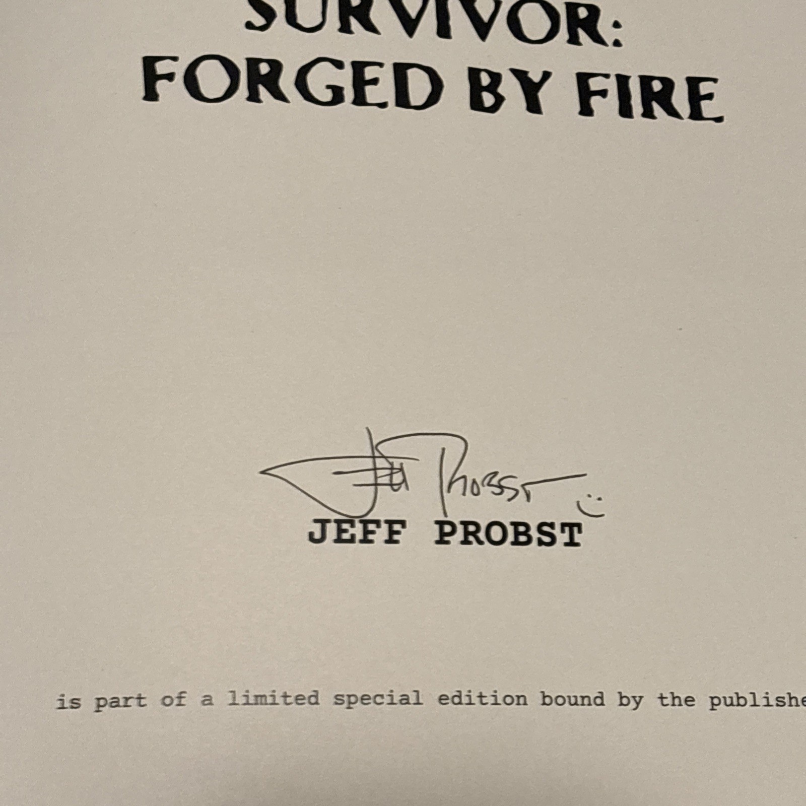 AUTOGRAPHED – „Survivor-Forged By Fire“ by Jeff Probst – Barnes and Noble