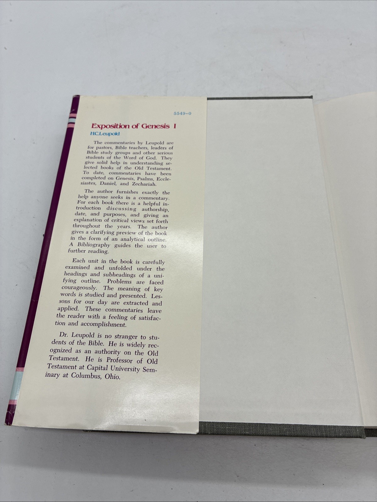 Exposition of Genesis Volume One H. C. Leopold Baker Book House Hardback 1982
