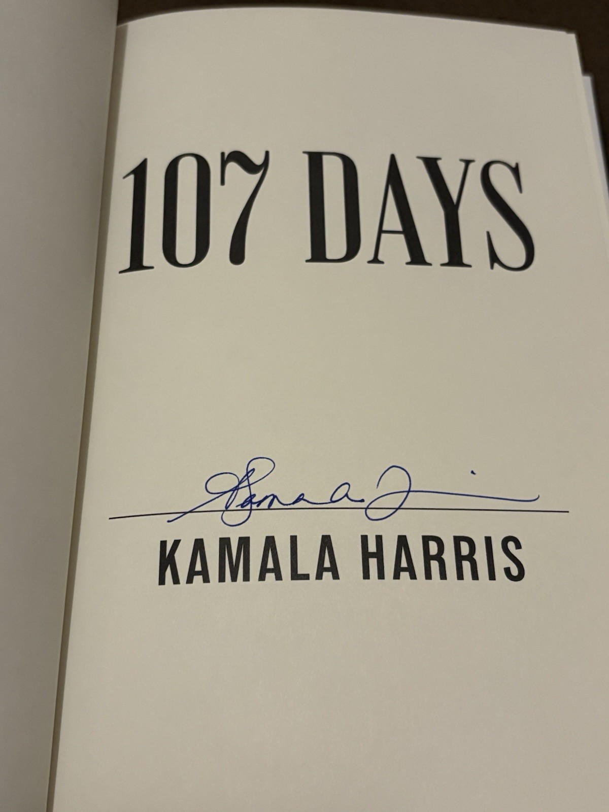 Kamala Harris 107 Days Signed Autographed 1st Edition Hard Cover NEW