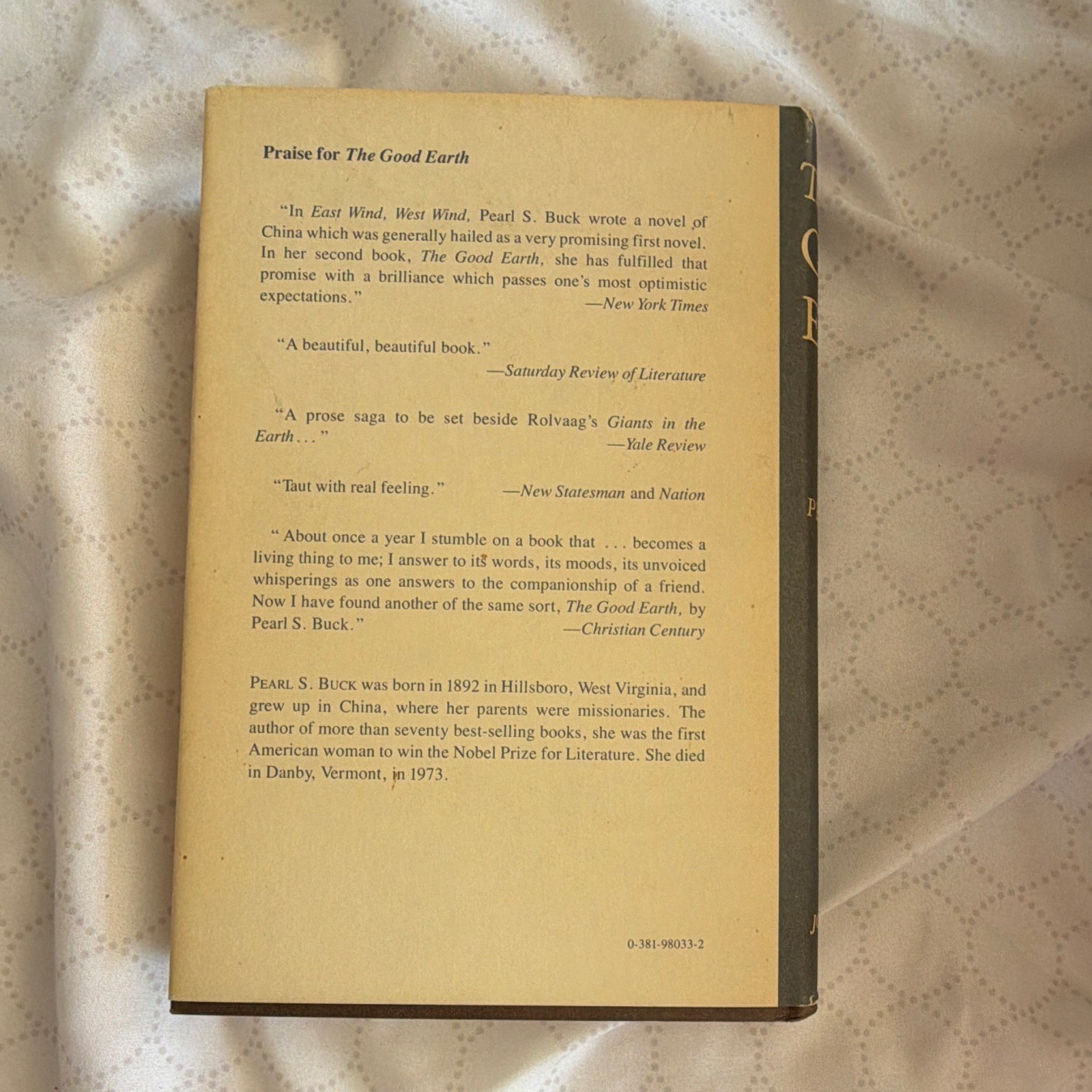 Pearl S. Buck The Good Earth HC Novel John Day 1931 Fiction China