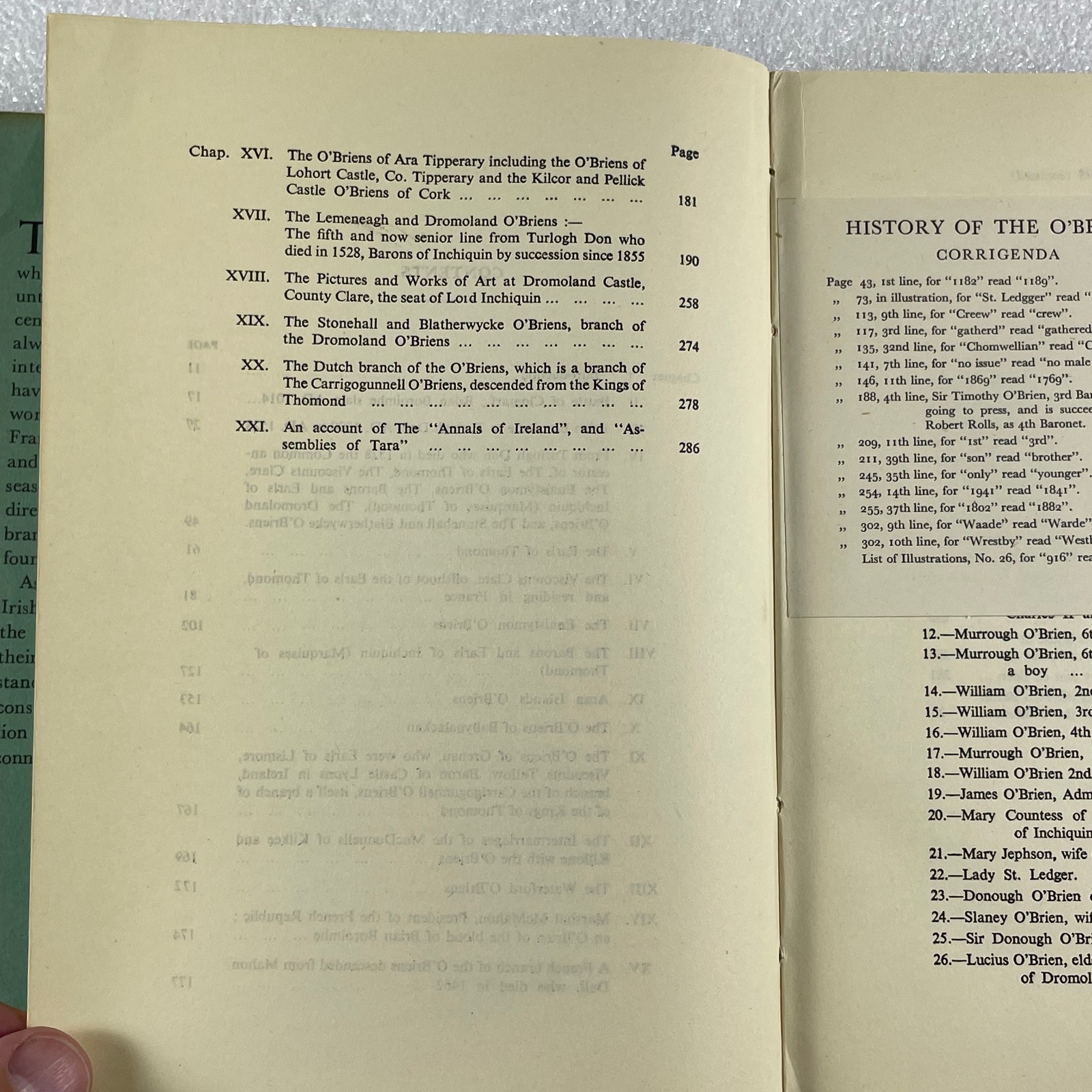 History of the O’BRIENS : from Brian Boroimhe A.D. 1000 to 1945 HCDJ illustrated