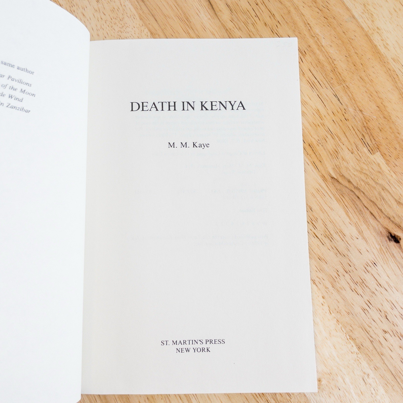 Death In Kenya by M.M. Kaye 1983 St. Martin’s Press First Edition HC DJ