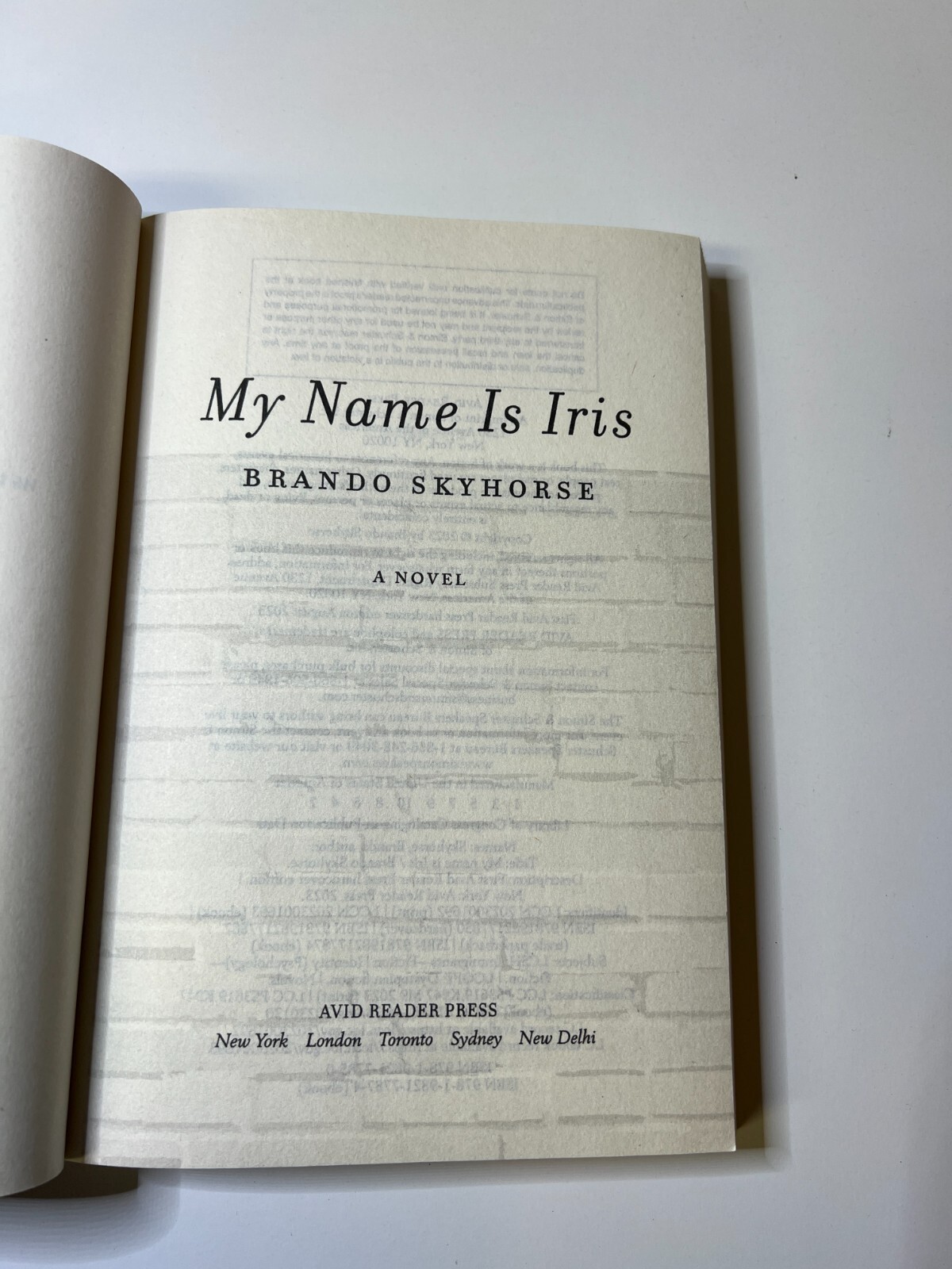 My Name Is Iris Brando Skyhorse ARC Paperback