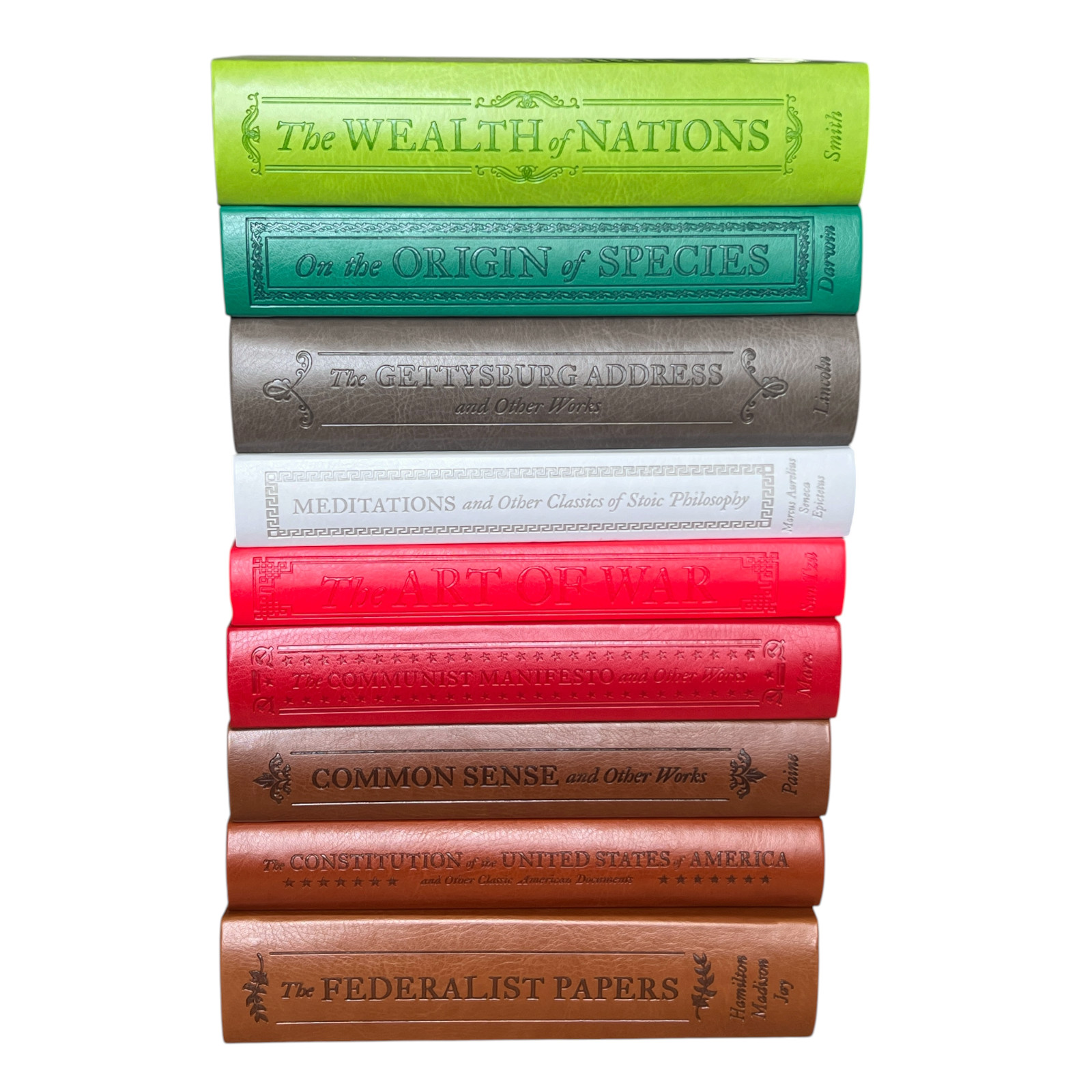 Set of 9 COMMON SENSE, FEDERALIST PAPERS, CONSTITUTION, MEDITATIONS +5 Leather