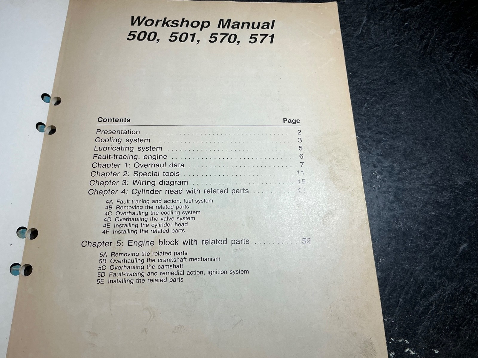 Volvo Penta 500, 501, 570, 571 Engine Workshop Manual GM 305 5.0L , 5.7L 350 V8