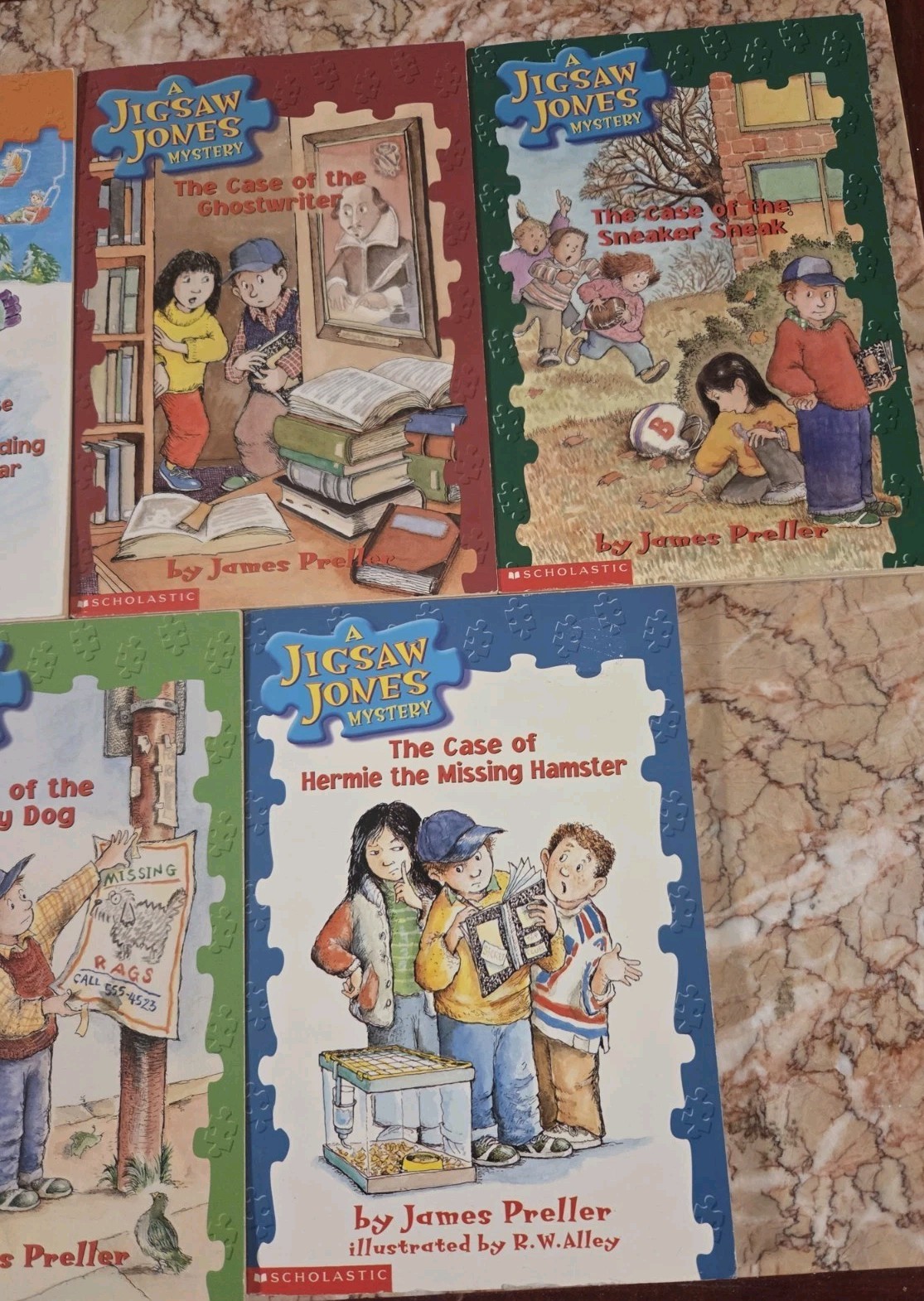 Lot of 5 Jigsaw Jones books by James PrellerRL2 – Ages 6-9 PB GOOD, 1,7,10,16,29