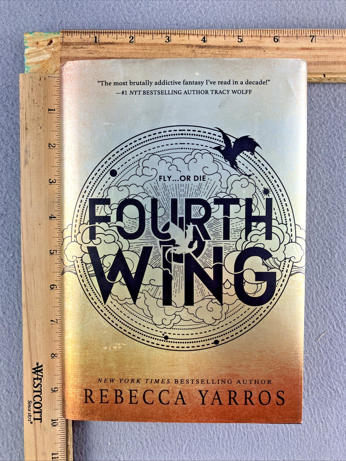 Fourth Wing by Rebecca Yarros Hardcover Fantasy Novel Dragons VERY GOOD