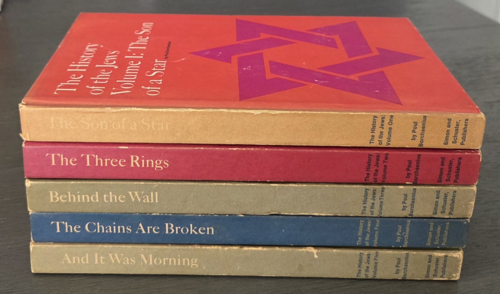 Vintage 1965 „History Of The Jews“ Poul Borchsenius Vols 1-5 1st Edition/Print