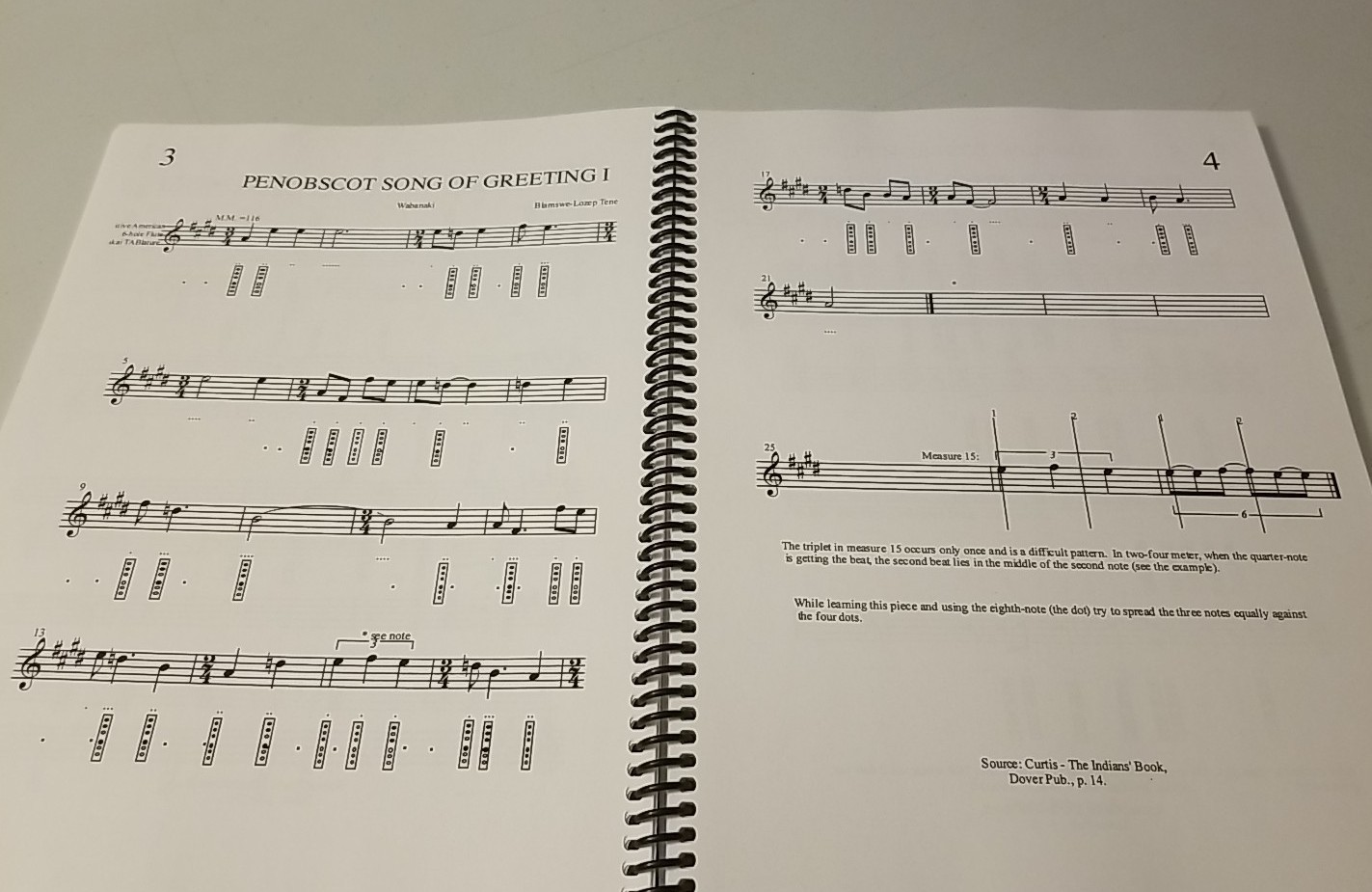 Native American Flute Song (Anishnaabe bbigon ngamwin) Spiral Paperback Music