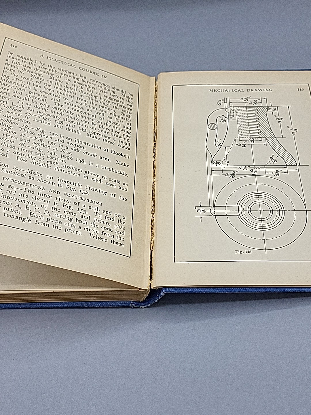 A PRACTICAL COURSE IN MECHANICAL DRAWING – WILLIAM F WILLARD HARDCOVER BOOK 1912