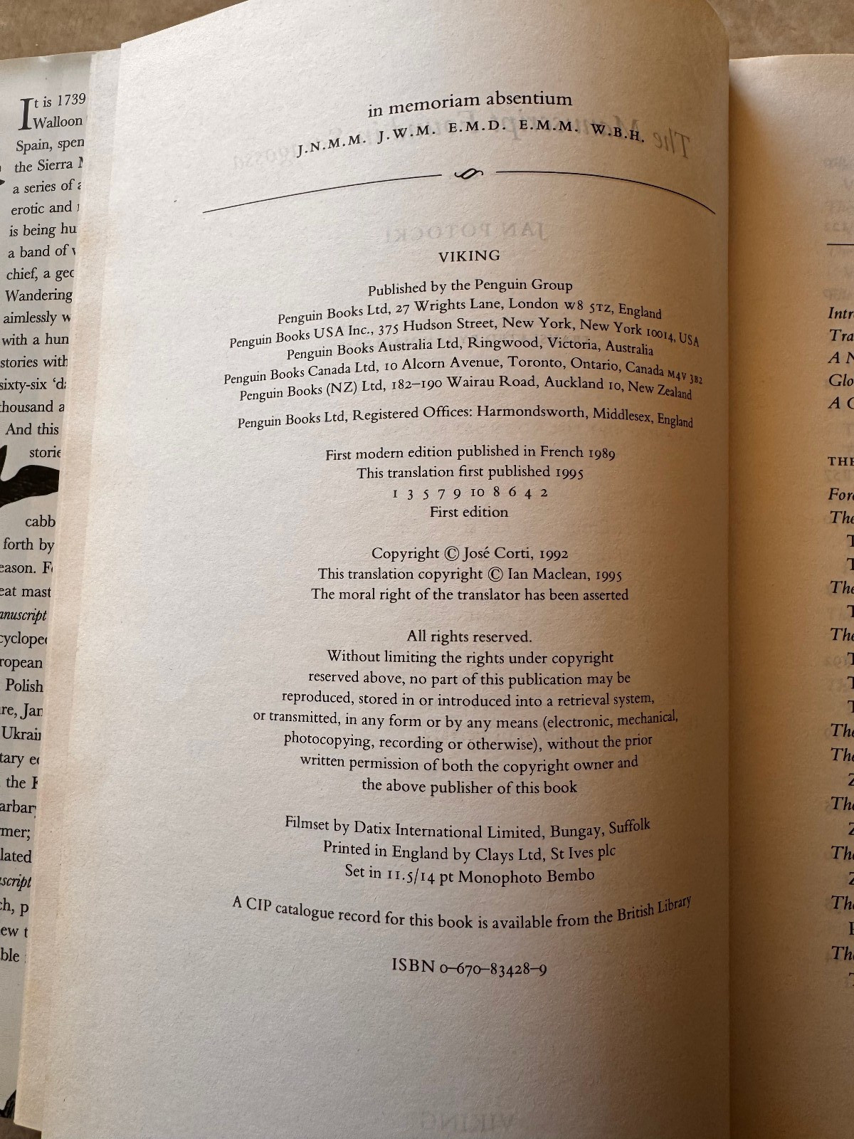 Manuscript Found in Saragossa by Jan Potocki (1995, Hardcover)
