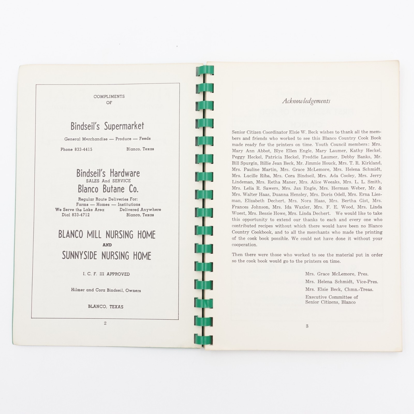 Blanco Country Cook Book Texas 1971 Edition 112 pages GBC Paperback
