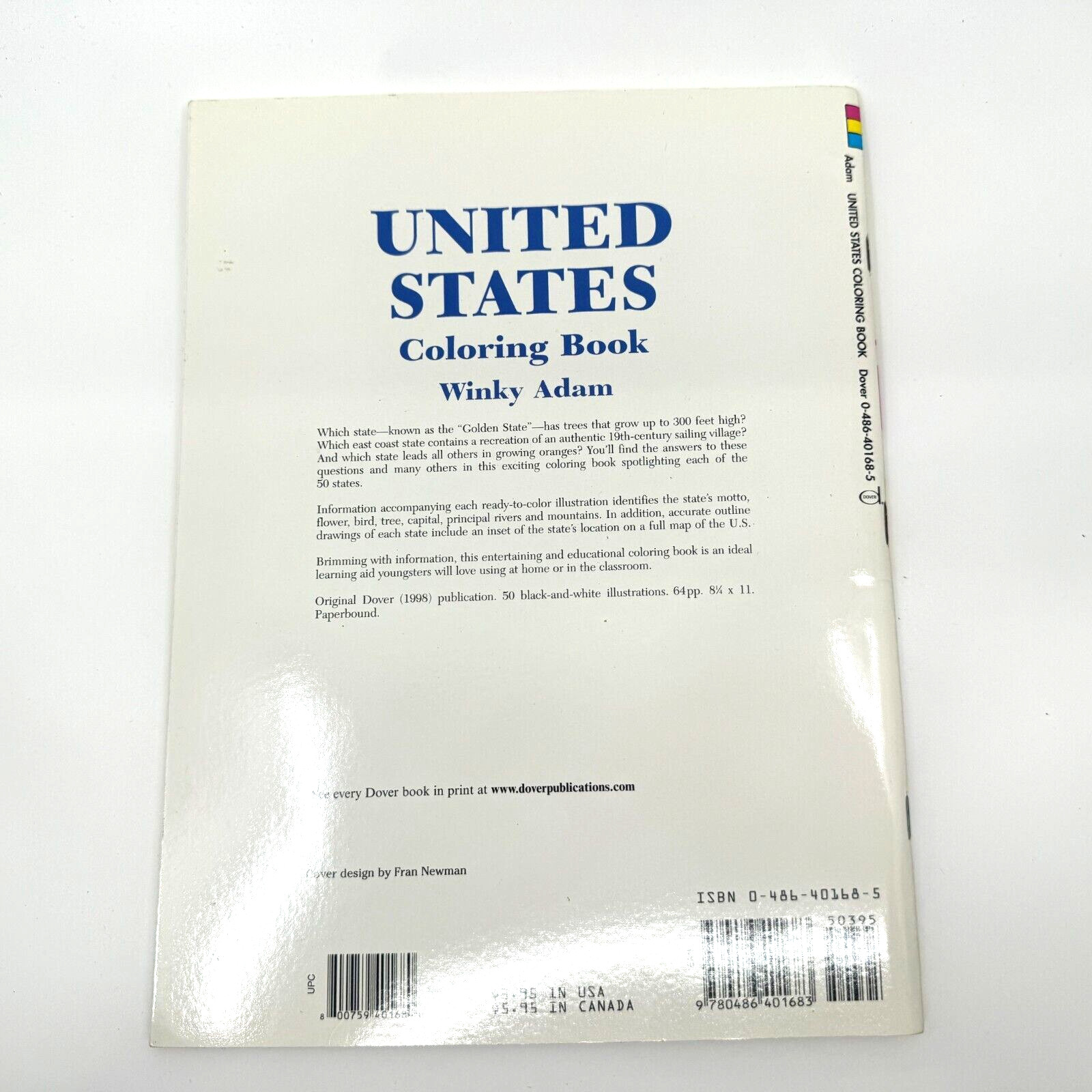 United States Coloring Book, Paperback by Adam, Winky / ISBN 0486401685