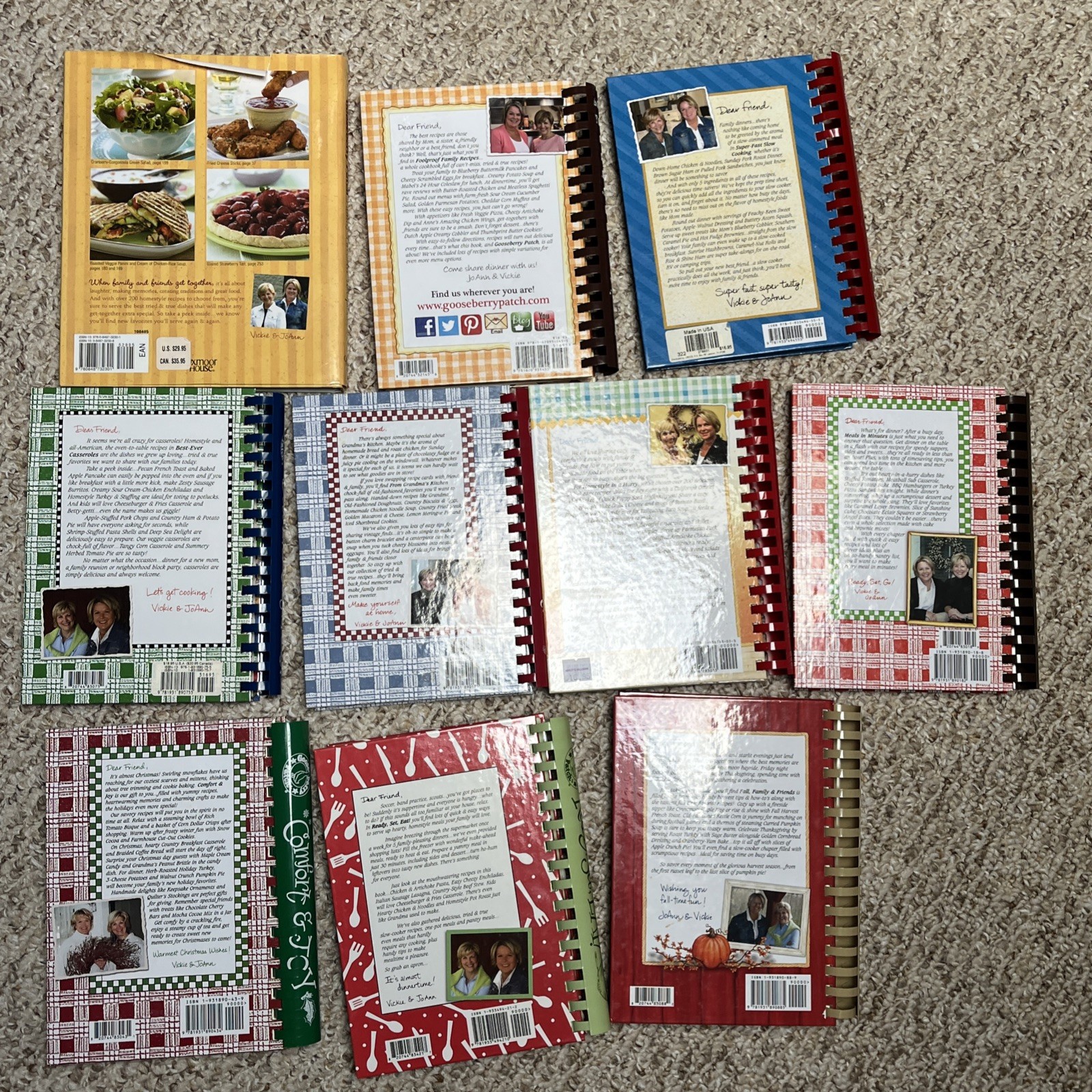 Lot Of 10 Gooseberry Patch Cookbooks Homestyle Casseroles Family Slow Cooking