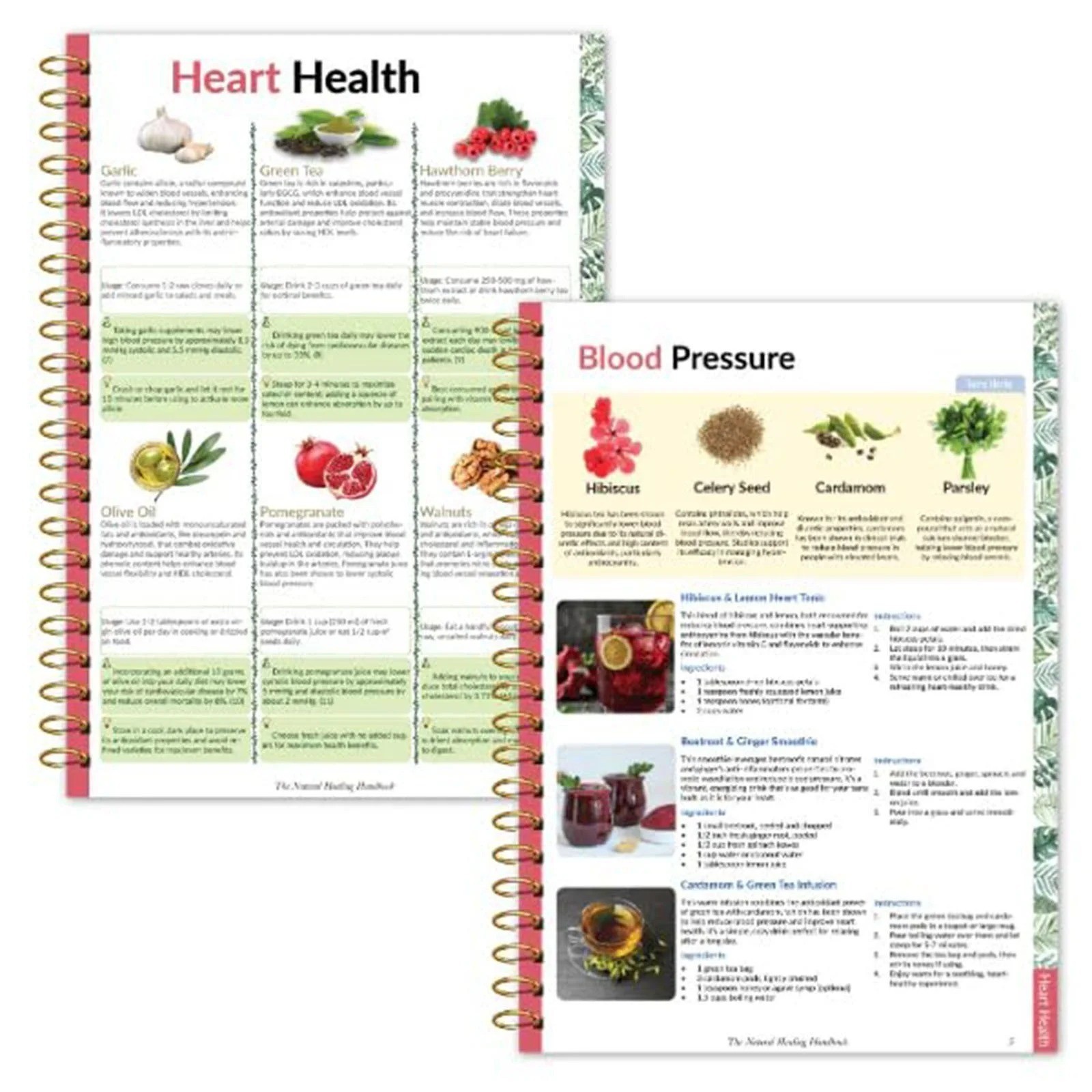 The Natural Healing Handbook, Spiral-Bound Guide for Herbal Remedies and Natural