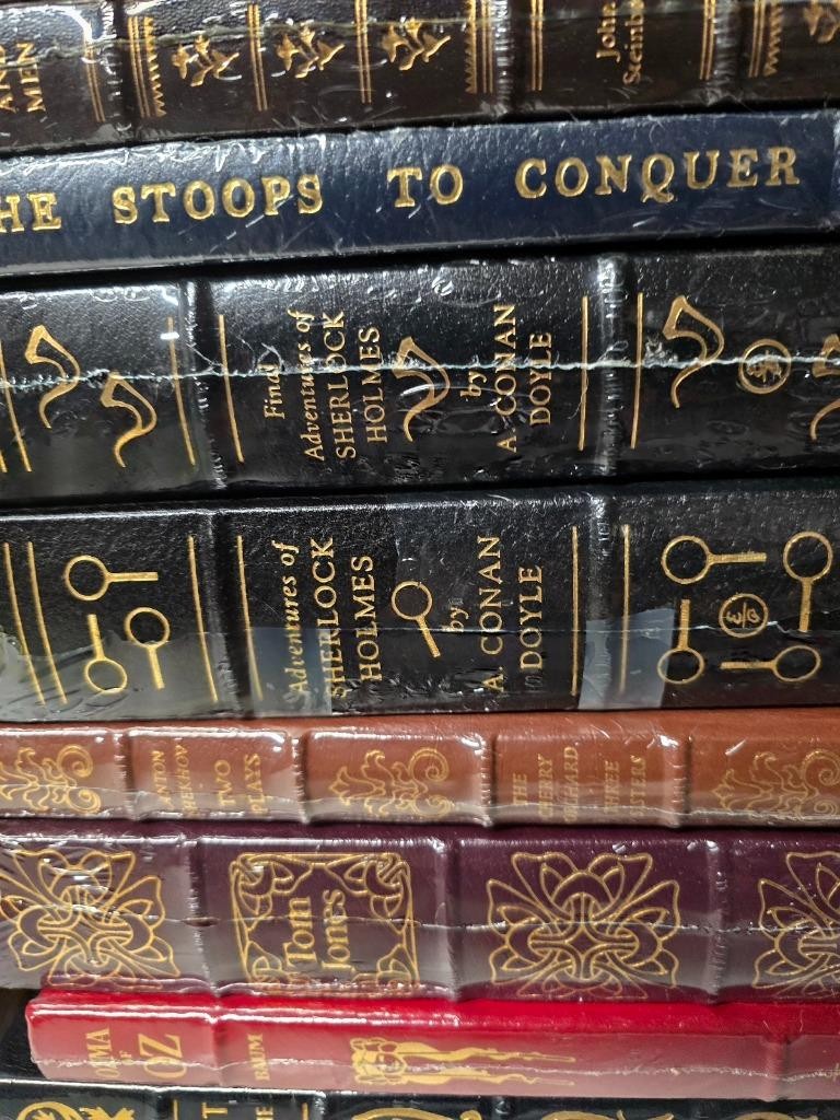 LOT OF 21 EASTON PRESS BOOKS CLASSICS SHERLOCK HOLMES STEINBECK FAUST SEALED