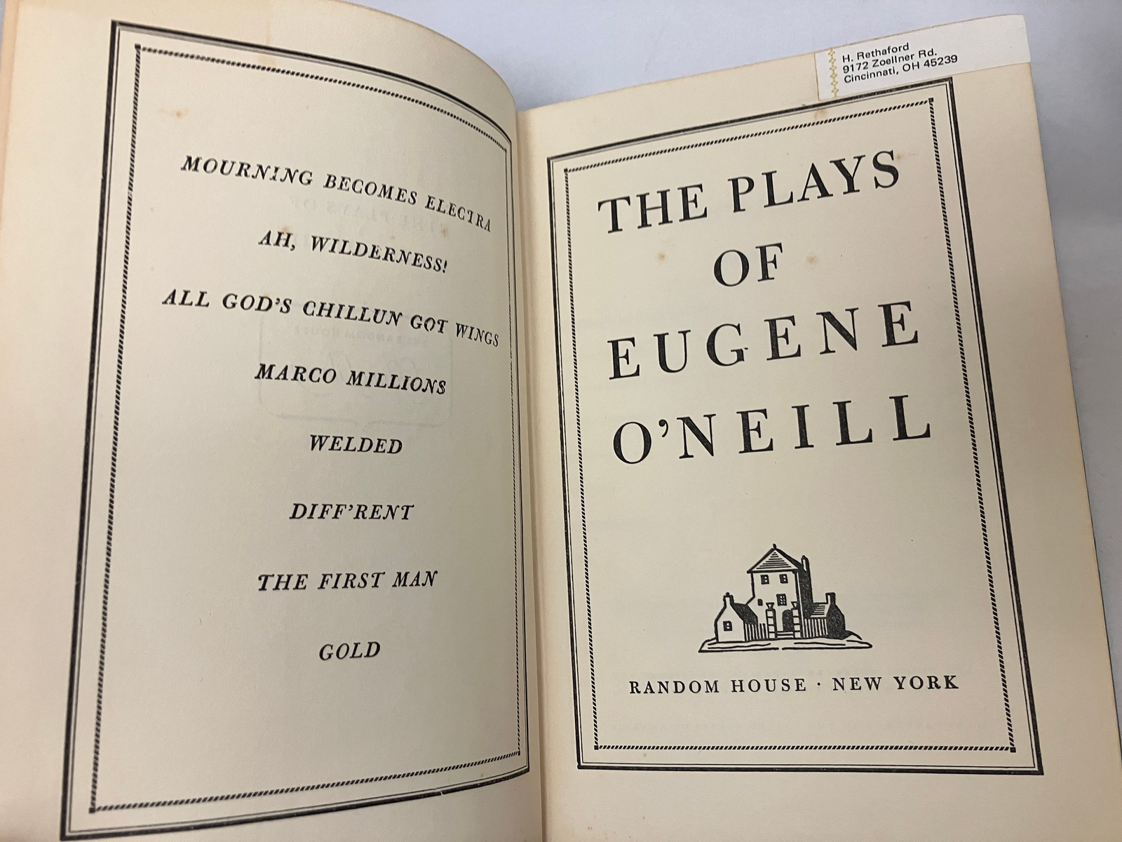 3 VOLUME SET The Plays of Eugene O’Neill Random House Hardcovers