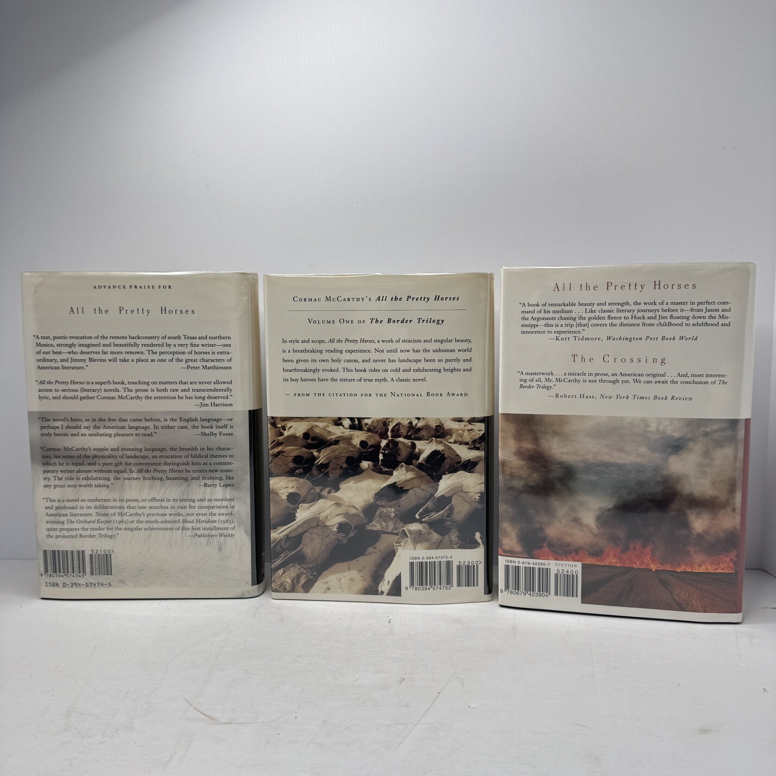 TRUE FIRST PRINTINGS! Border Trilogy by Cormac McCarthy. pretty horses, crossing