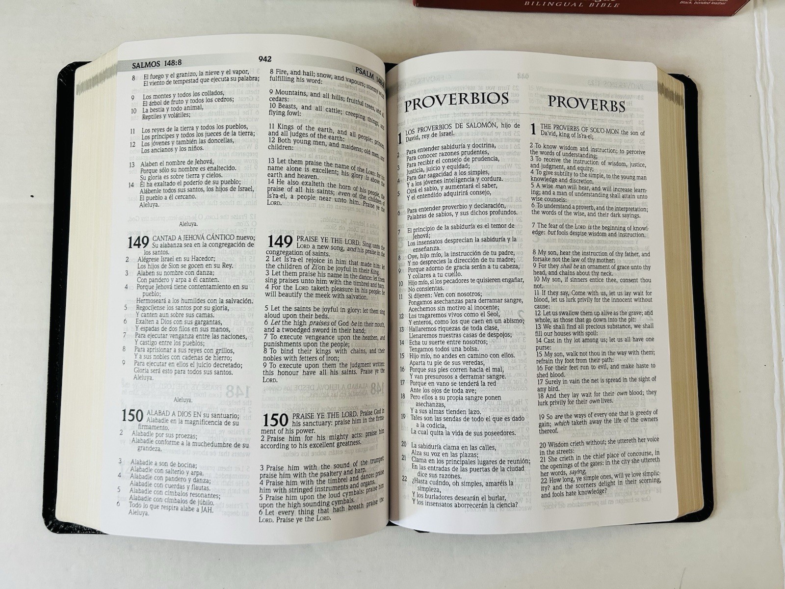 SANTA BIBLIA BILINGUE BIBLE RVR 1960 KJV SEALED BLACK LEATHER New Open/box
