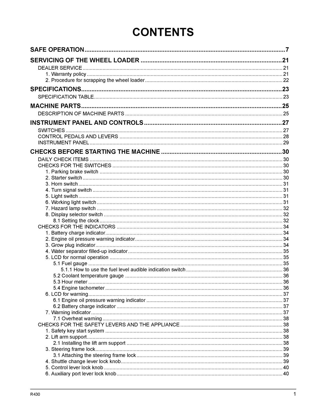 KUBOTA R430 WHEEL LOADER OPERATORS MANUAL STEEL SECURED – STURDY COVERS