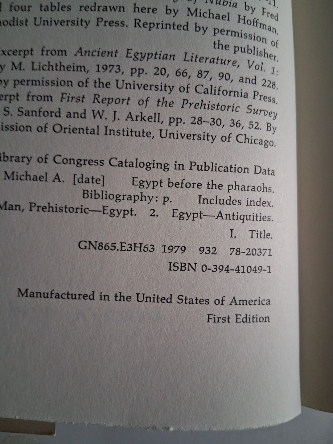 Egypt Before the Pharaohs: The Prehistoric Fo… by Hoffman, Michael A. HC 1st