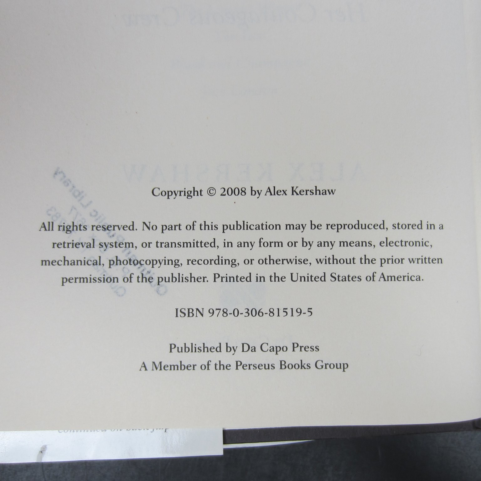 Escape From The Deep Alex Kershaw 2008 WWII Submarine History Da Capo Press HCDJ