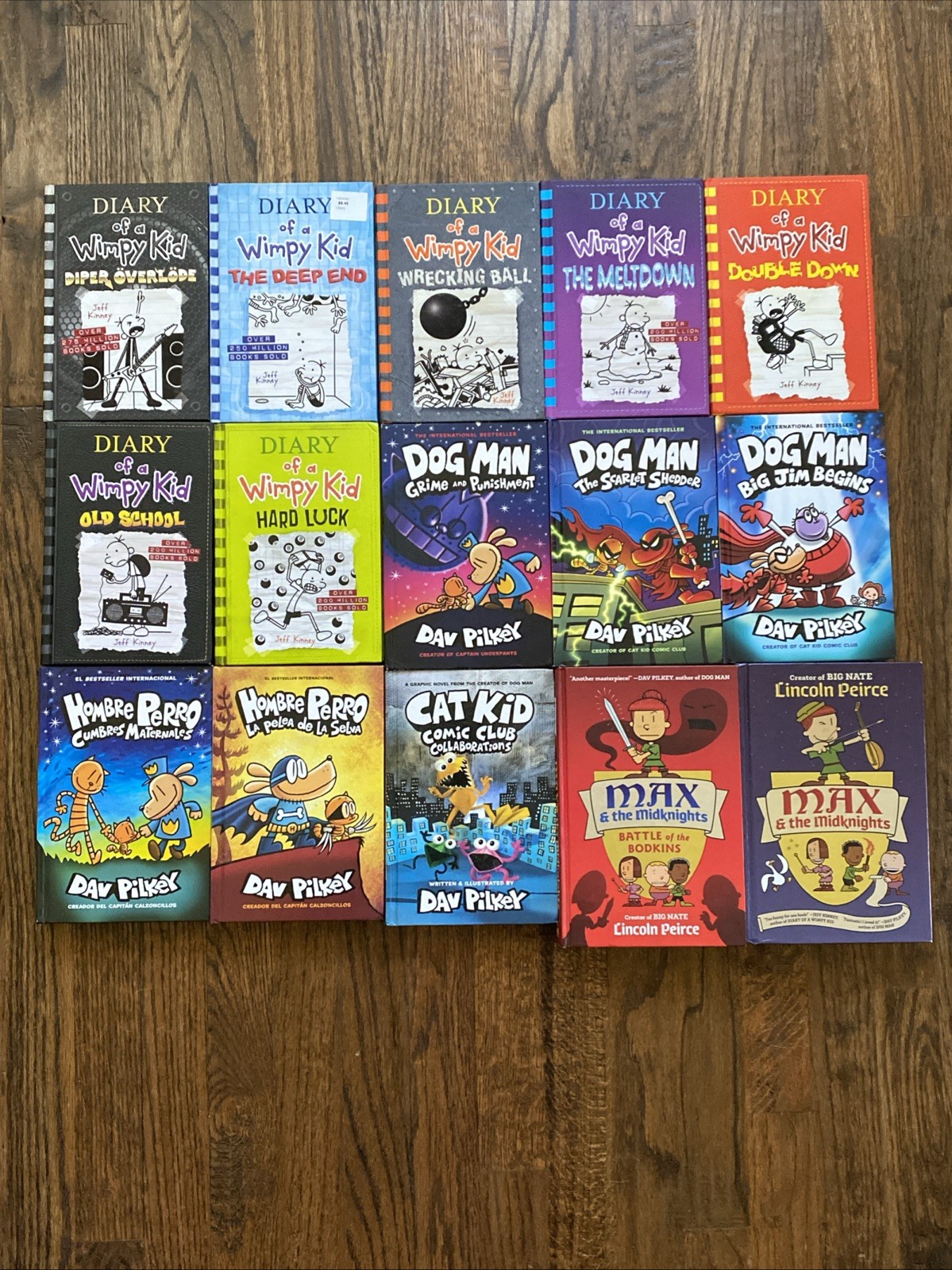 Dog Man Wimpy Kid Book Lot 15 Hardcover Books Dav Pilkey 2 Spanish Versions