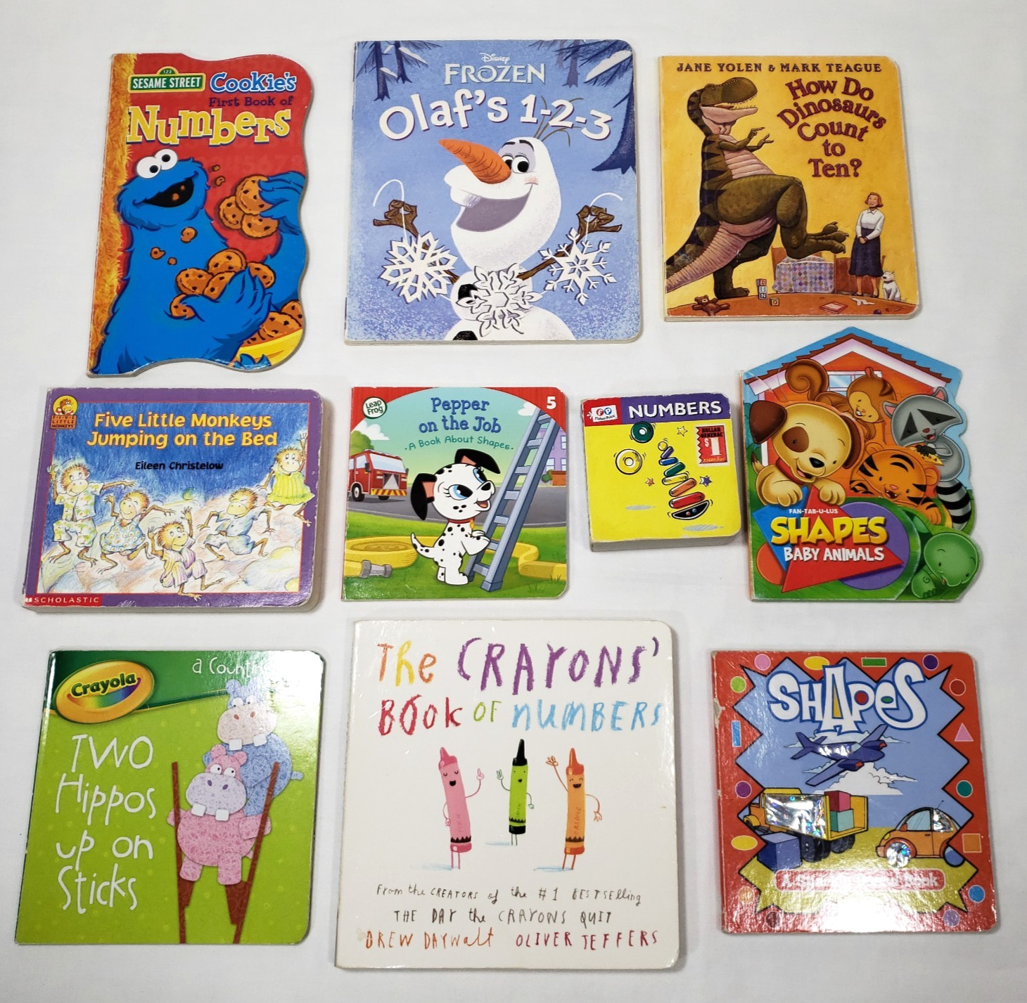 Kids Board Books About Counting Lot Of 10 Shapes 123s Numbers Daycare Preschool