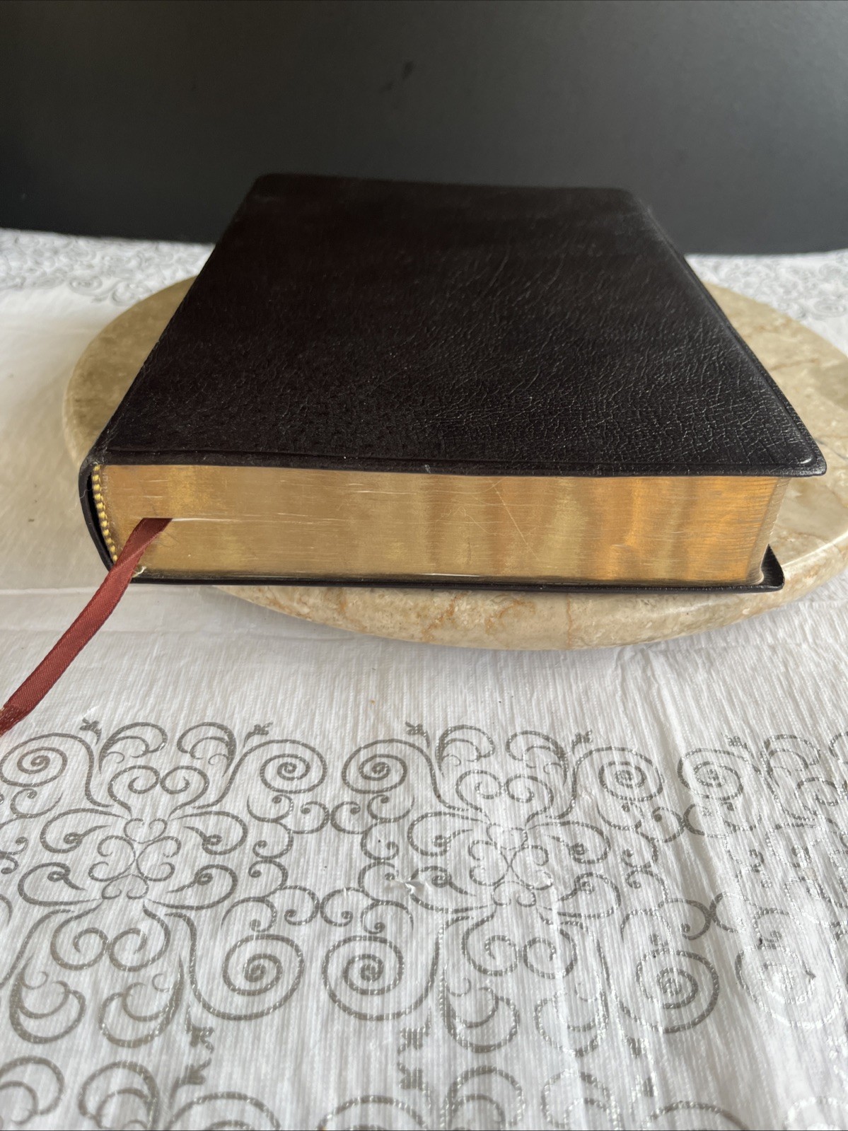 1976 KJV Holy Bible Giant Print References Concordance Red Letter Leather Book