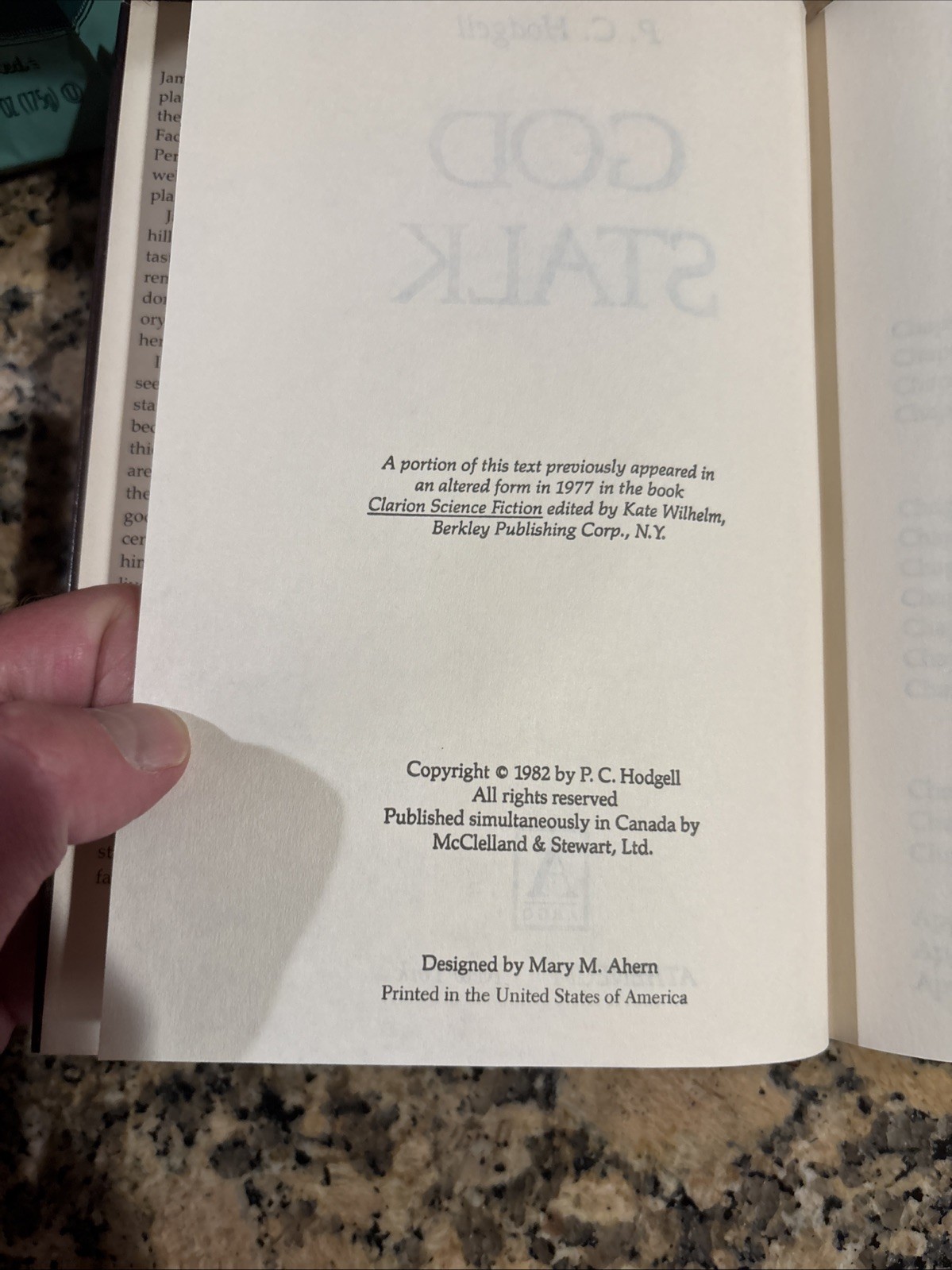 God Stalk – P.C. Hodgell Hardcover Dust Jacket – 1982 -VG Book Club Ed