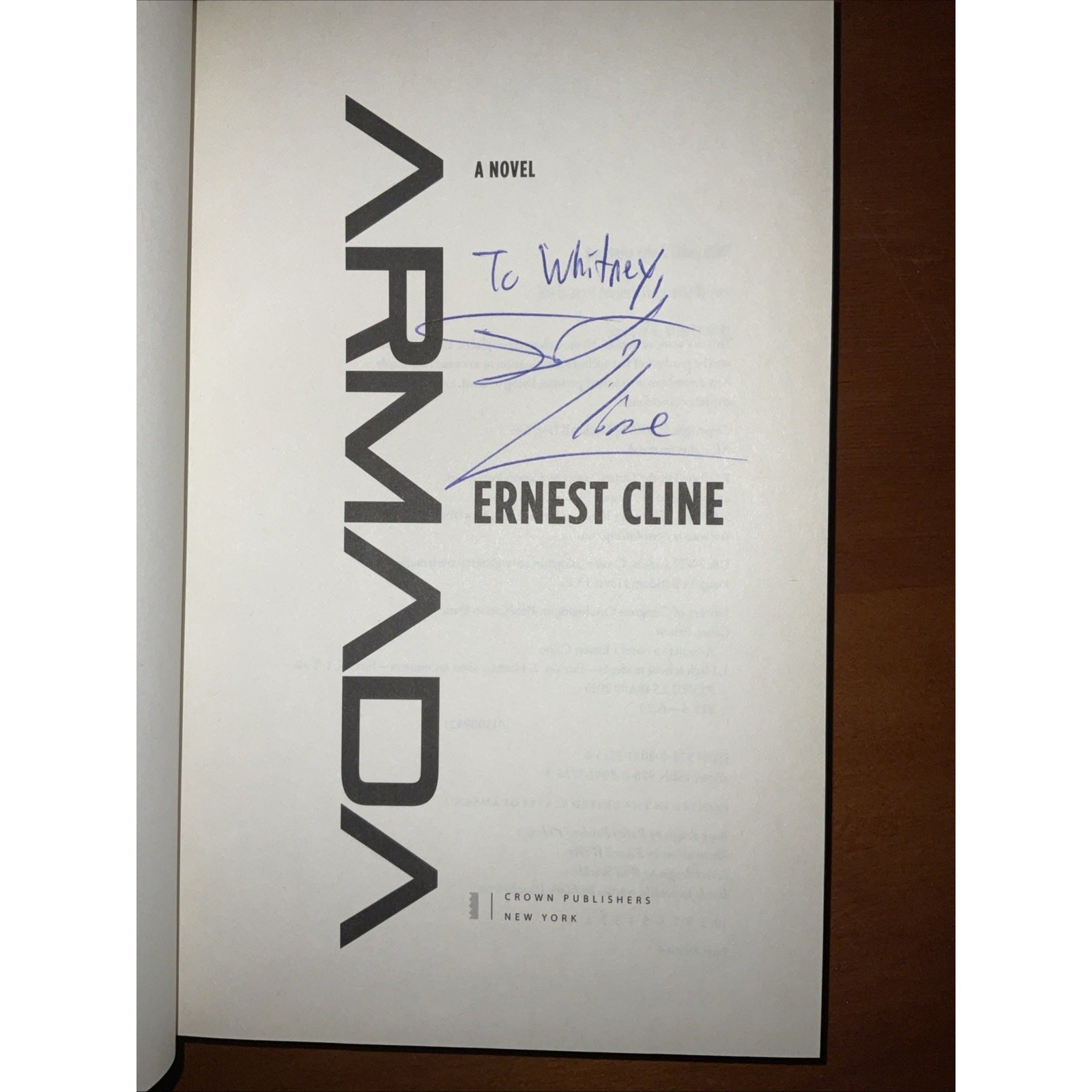 ARMADA BY ERNEST CLINE 1ST EDITION SIGNED
