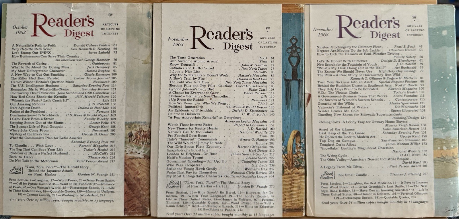 1963 Oct. Nov. Dec. (3) Vintage Classics READER’S DIGEST MAGAZINE History Retro