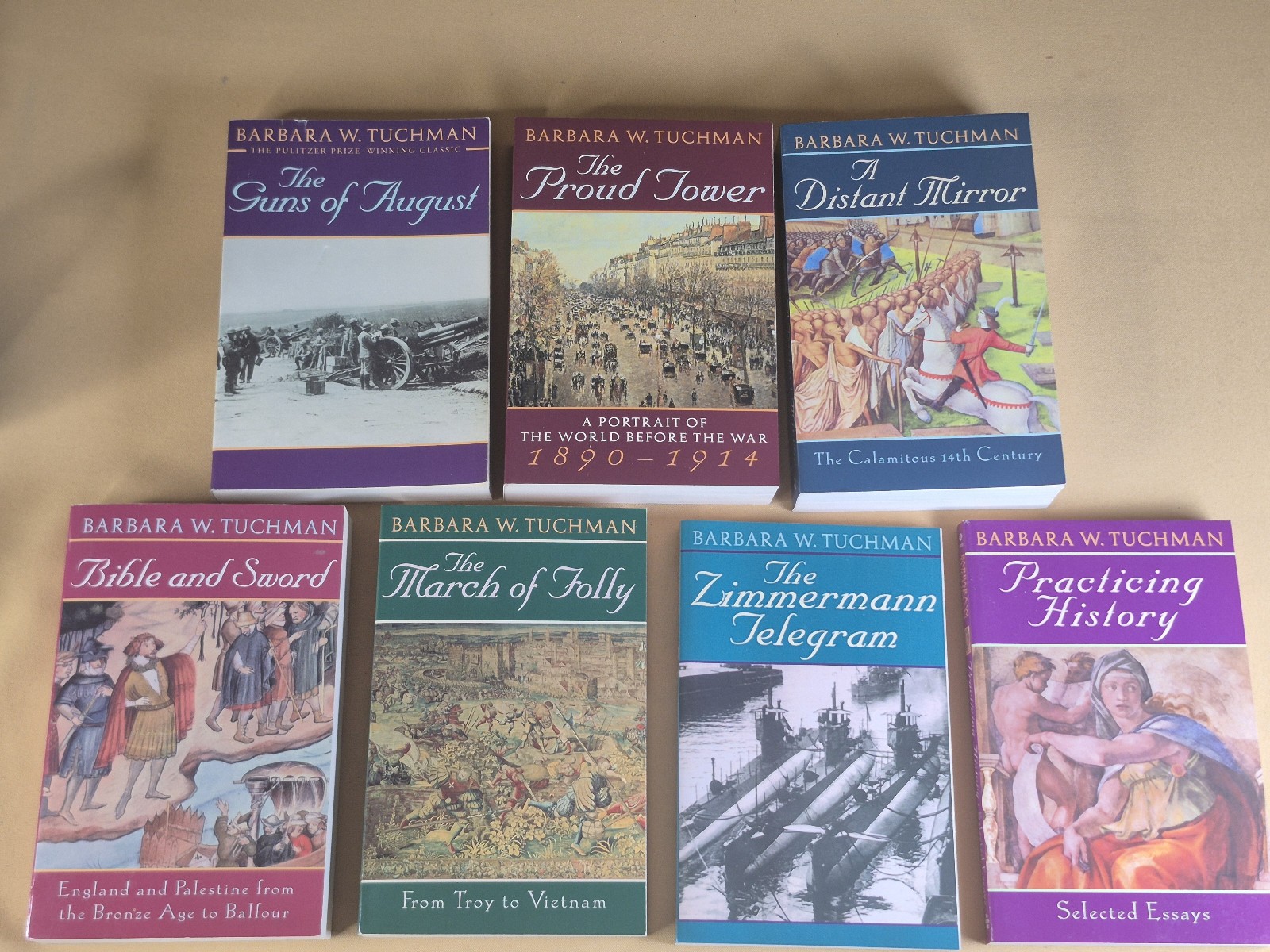 7 Books – NO CREASES – Barbara Tuchman – History – Ballantine Trade Paperbacks