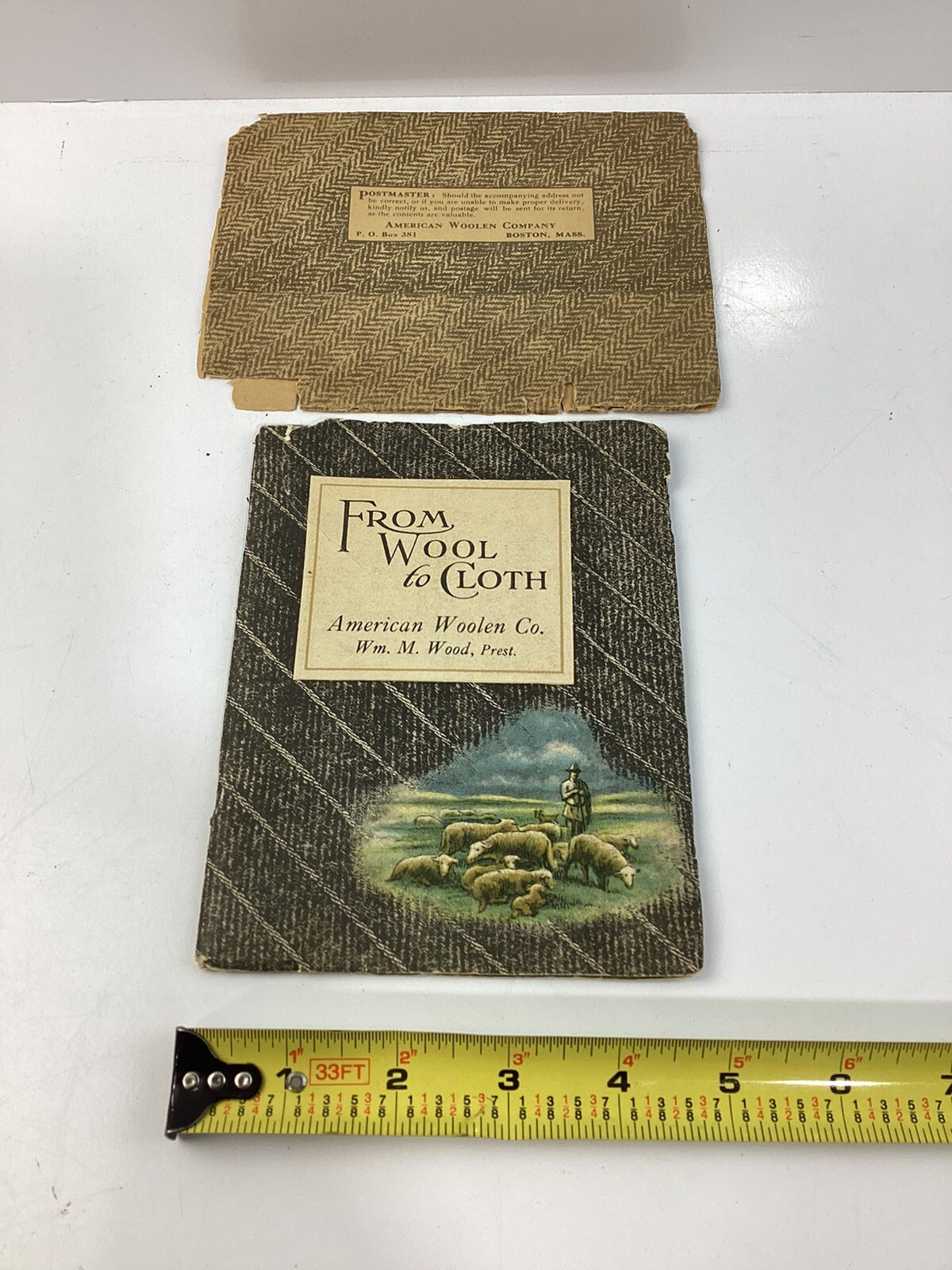 From Wool to Cloth American Woolen Co. William M. Wood PB w/ Original Envelope