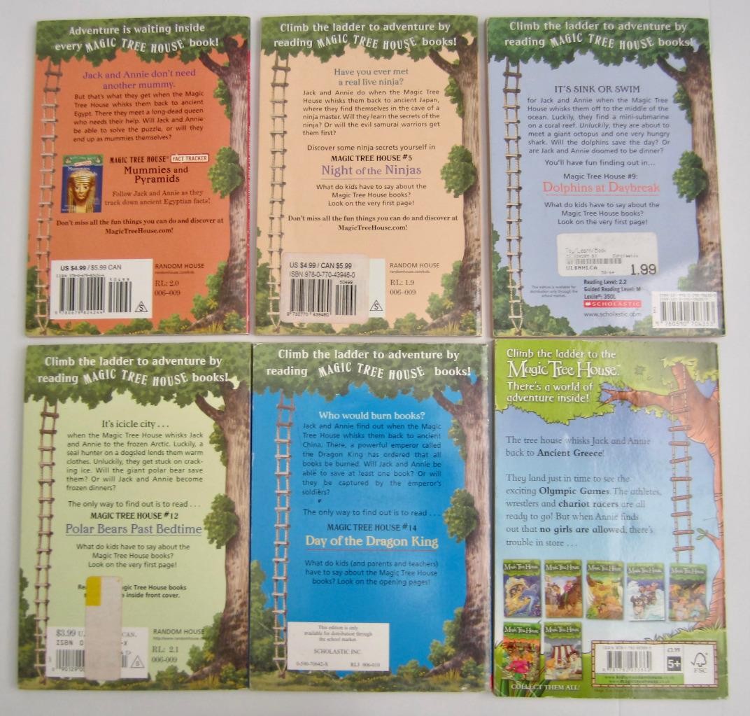 MAGIC TREE HOUSE Lot 6 ~ Mary Pope Osborne ~ Vintage Childrens Paperback Books