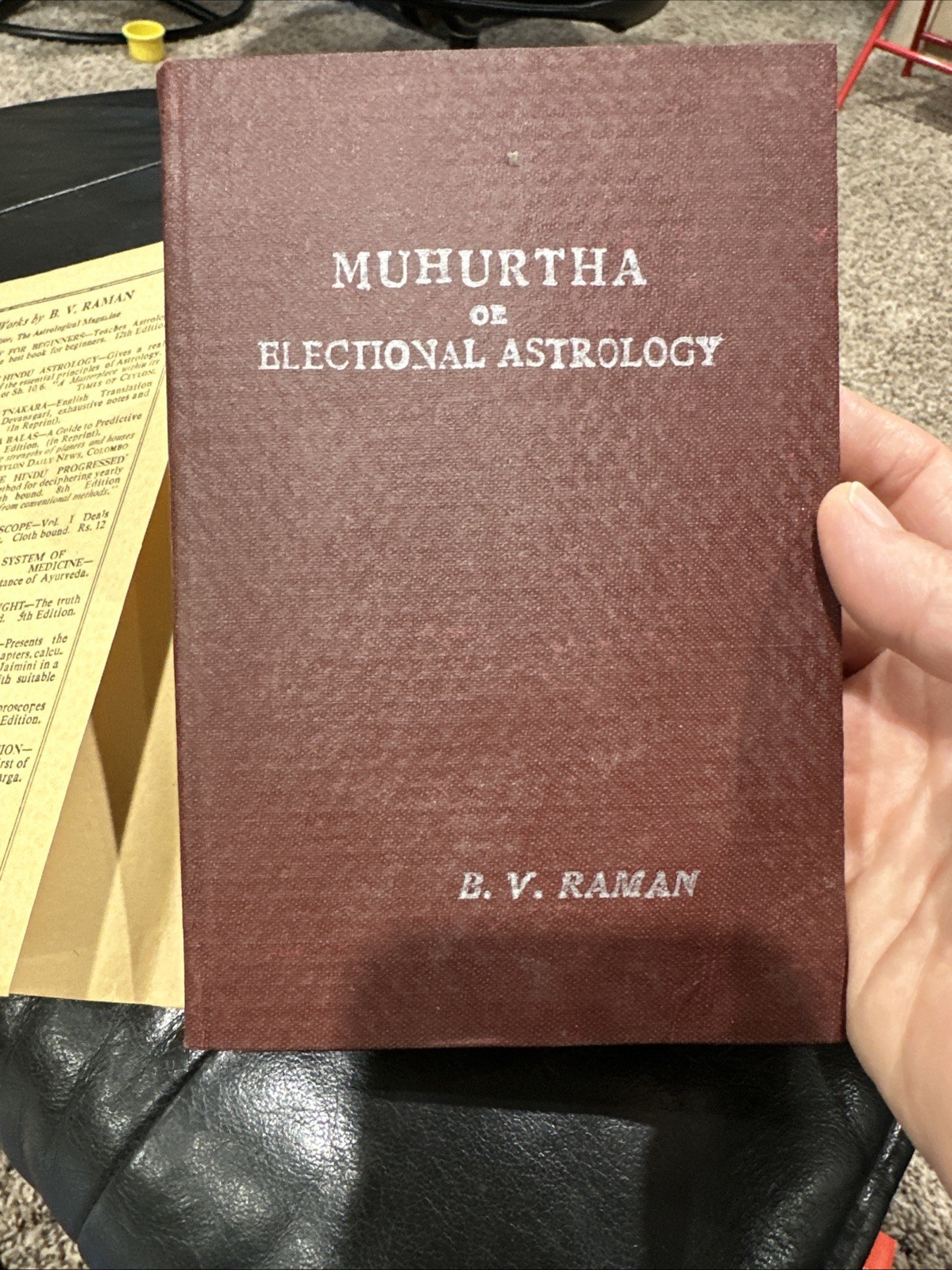 Muhurtha Or Electional Astrology Hardcover 1969 Fourth Edition B V Raman