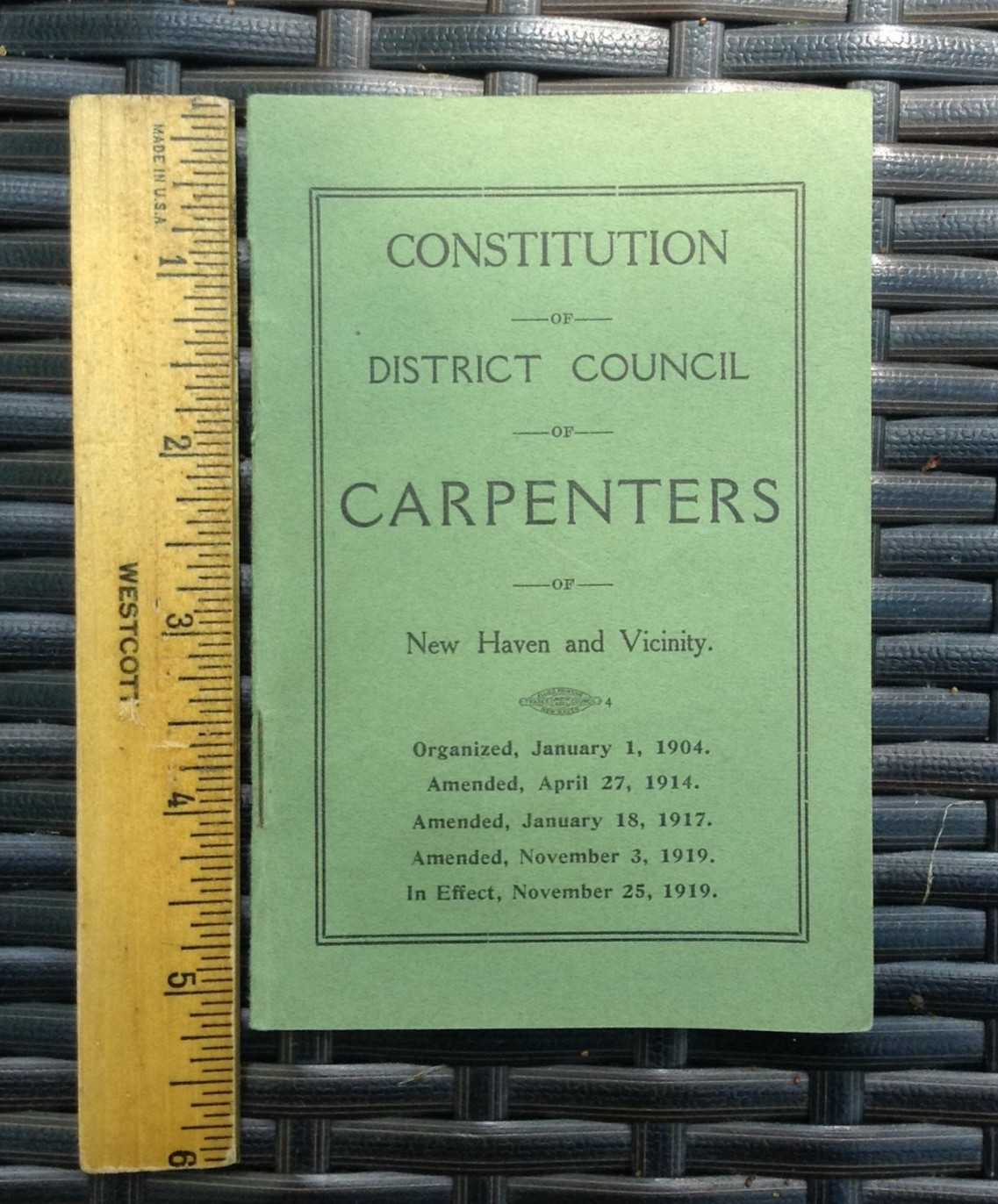 Vintage Constitution And Laws Of United Brotherhood Of Carpenters And Joiners