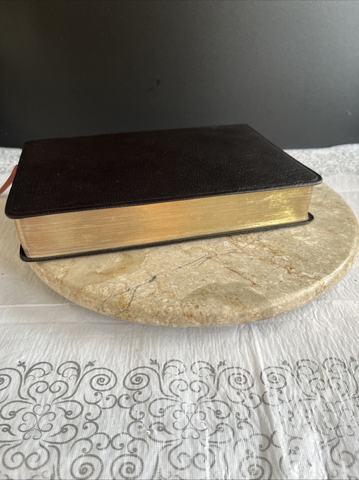 1976 KJV Holy Bible Giant Print References Concordance Red Letter Leather Book