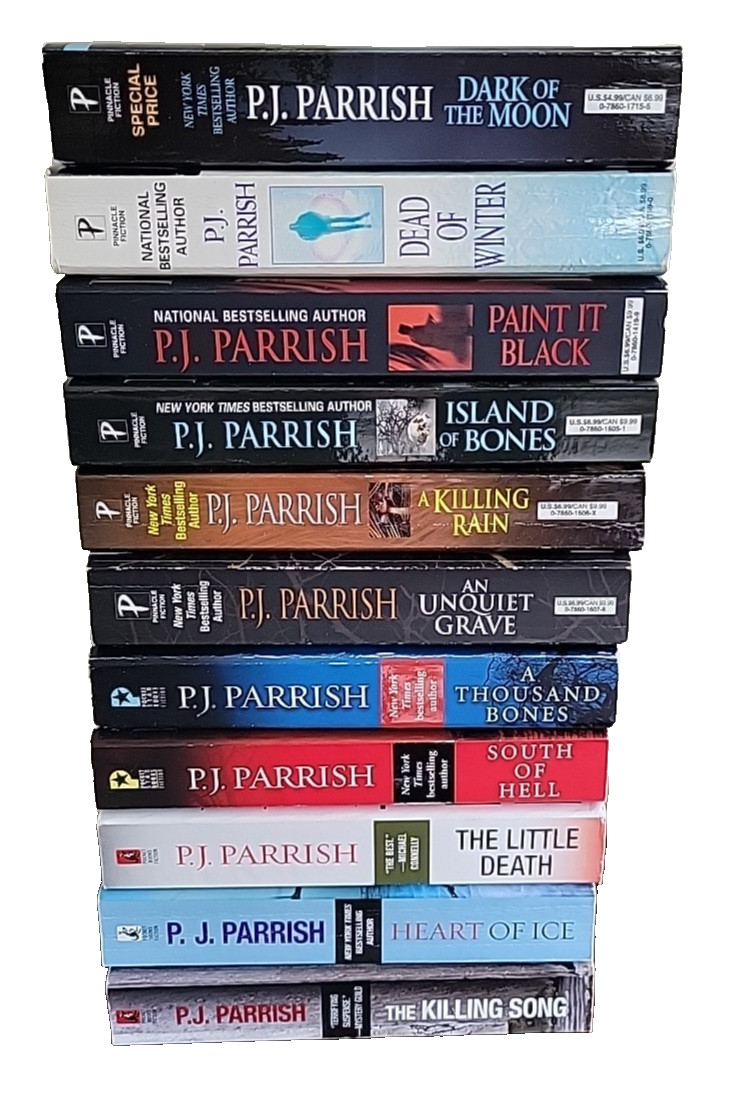 Lot of 11, P J Parrish, A Killing Rain, Dark of the Moon, Heart of, 2 signed PB