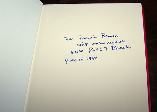 LOVE IS NOT BECAUSE by Ruth F Boorstin SIGNED BY AUTHOR – HC – 1998 – EUC