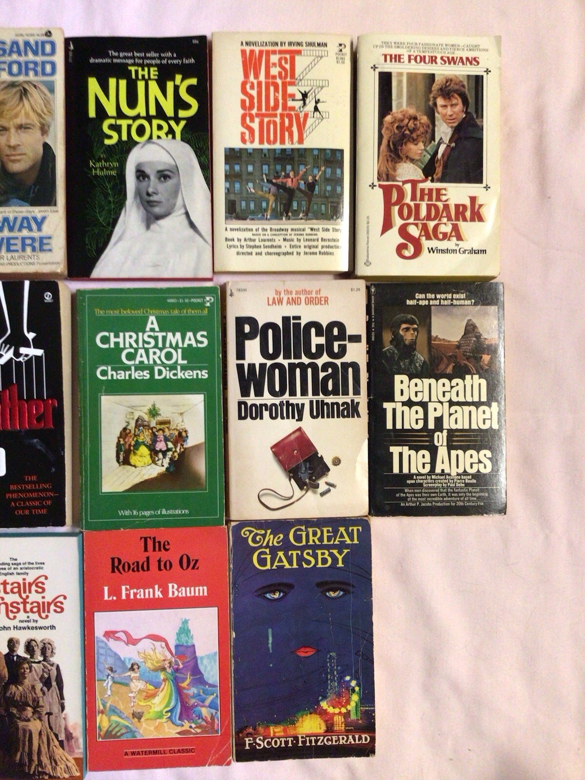 16 Vintage Movie Tie-In Paperback Book Lot 1970’s Godfather Gatsby Peyton Place
