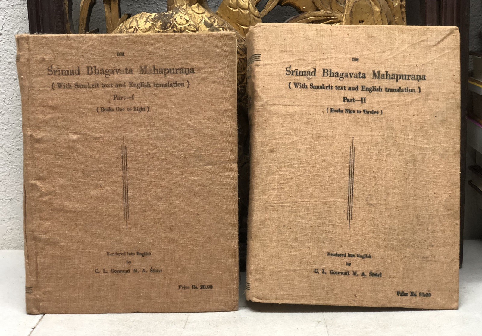 SRIMAD BHAGAVATA MAHAPURANA (PART I & 2) SANSKRIT & ENGLISH 2nd ED 1982 HB