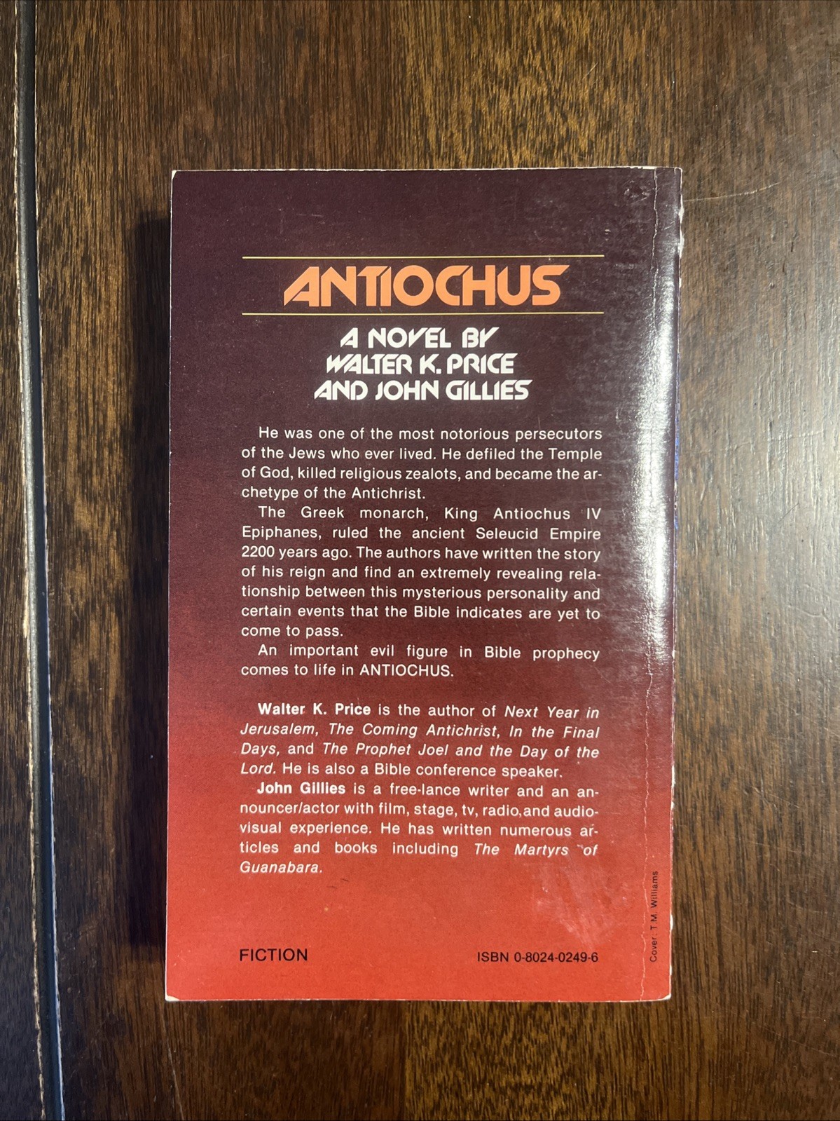 Antiochus Paperback Novel By Walter K. Price And John Gillies Moody Press