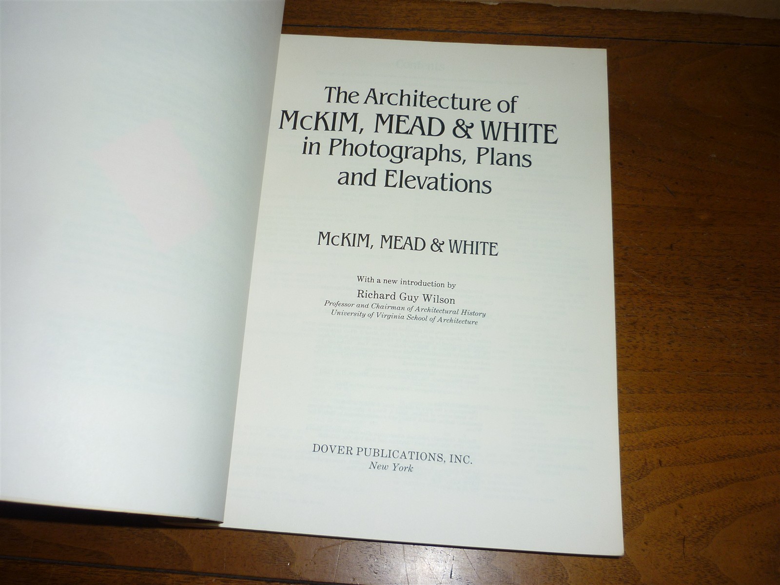 Architecture of McKim, Mead & White. Dover reprint. 1990. Softbound. VG+ copy.