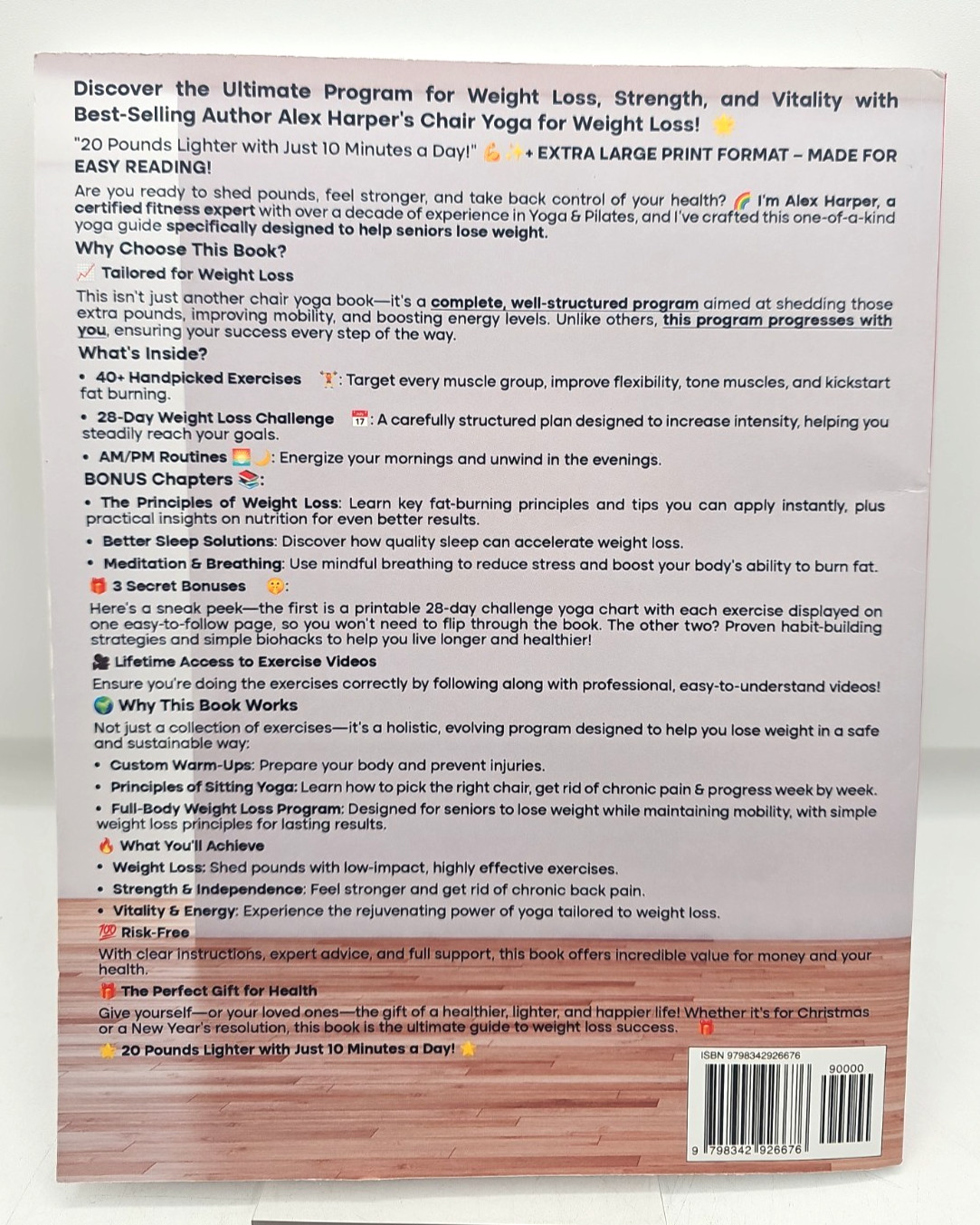 Chair Yoga For Weight Loss Alex Harper Large Print Paperback