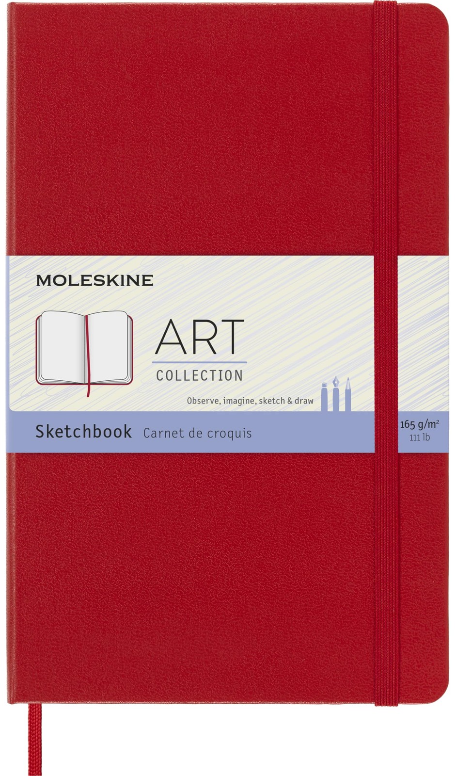 Moleskine Art Sketchbook Large Hardcover Scarlet Red 104 Pages Blank Notebook